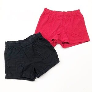 Wonder Nation black shorts + Faded Glory red shorts